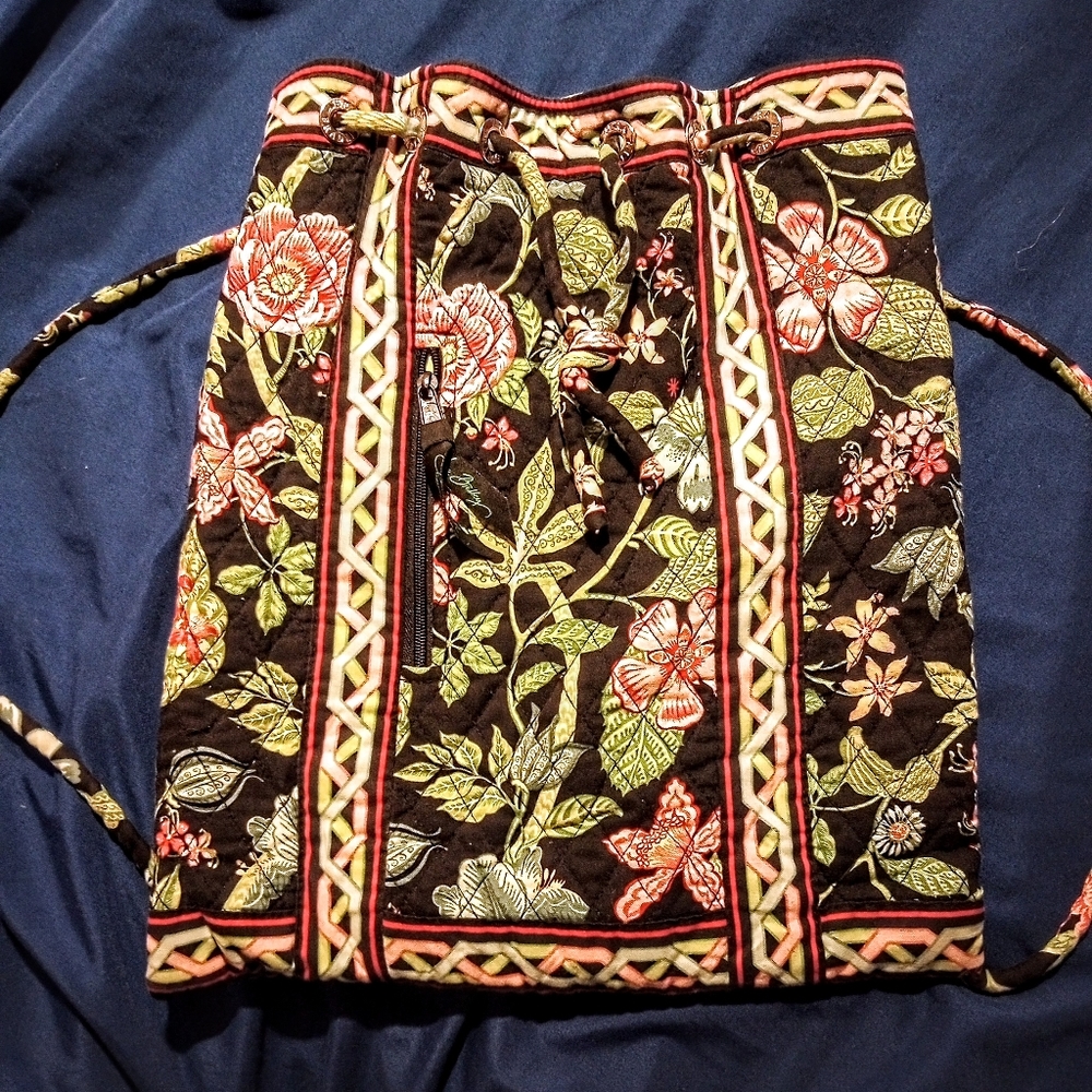 Vera Bradley Botanica Back Sack Retired Like New
